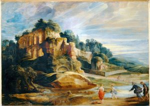 Paysage avec les ruines du mont Palatin à Rome